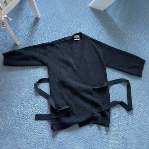 Dark Grey Aritzia Wilfred Free Longsleeve Wrap Sweater Size XXS